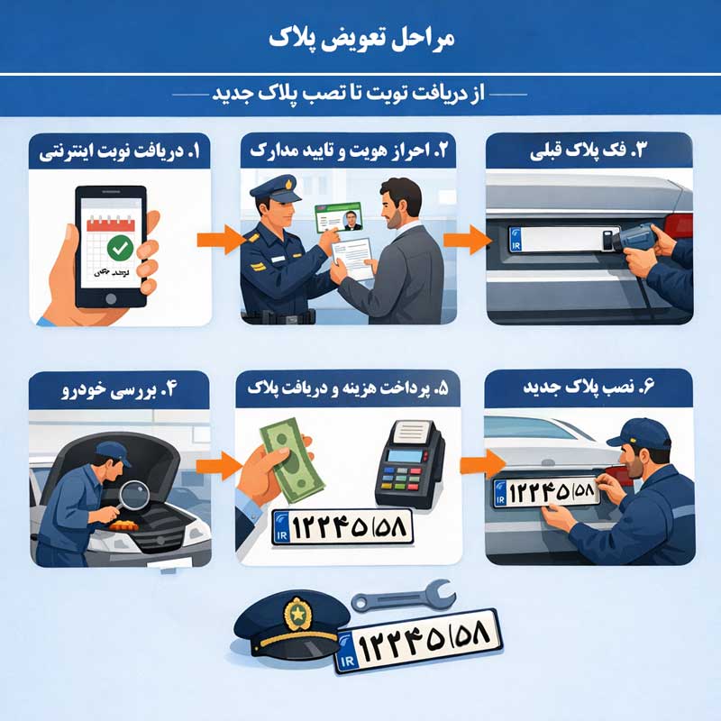 مراحل-تعویض-پلاک-خودرو